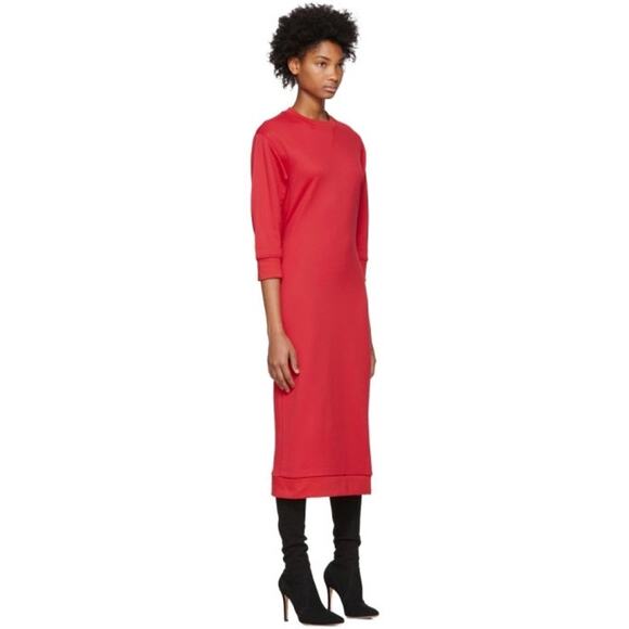 Tibi Midi Red Open Back terry Sweatshirt Dress small - Picture 14 of 14